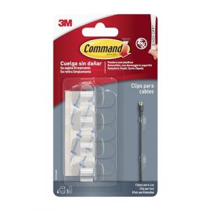 Command Clips pour câbles ronds transparents 17017CLR, Incolore, Petit