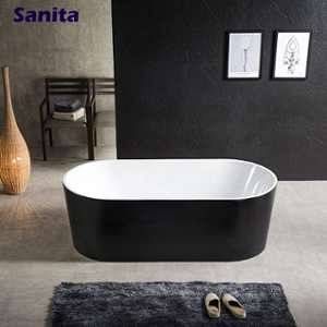 Sanita Baignoire ilot noire Cleo 170 cm en acrylique