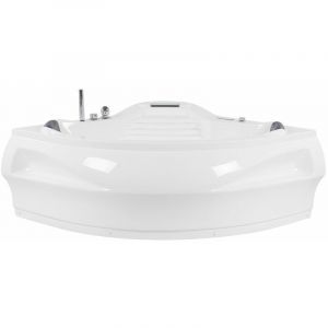 Beliani Baignoire balnéo angle avec LED blanche 145 cm MONACO