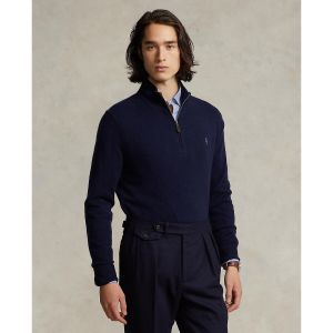 Ralph Lauren Pull demi zippé en laine Pony Player brodé Bleu Marine - Taille L;M;S;XL;2XL