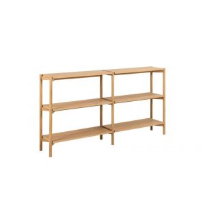 Hellin Bibliothèque basse scandinave en chêne clair 4 tablettes - brenda