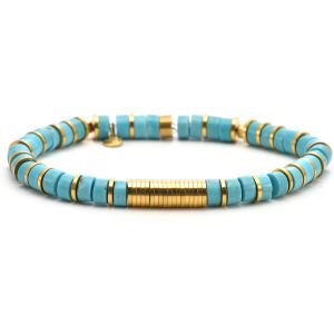 Bracelet 6mm Perles Heishi Turquoise Gili