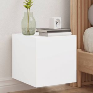 VidaXL Meubles tv muraux avec lumi&egrave;res led 2 pcs blanc 30,5x35x30 cm Blanc