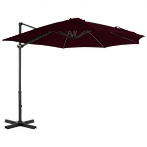 VidaXL Parasol déporté avec mât en aluminium Rouge 300 cm