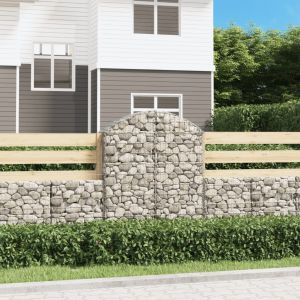 Image de VidaXL Panier de gabions arqué 100x30x120/140 cm Fer galvanisé