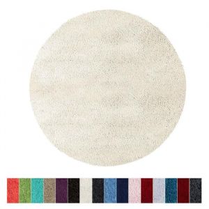 Sky Tapis de bain Soft Polyester Ivoire Crème 95 cm de diamètre