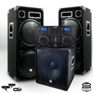 Image de Ibiza Sound Pack Sono complet BM SONIC BMX-18215 3200W Caisson bi-amplifié + CDM-4000