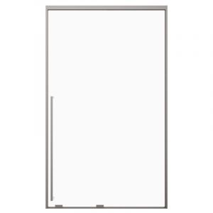 Porte de douche coulissante - Verre trempé 8 mm - 120 x 200 cm - Coloris Gun métal - COVINGTON