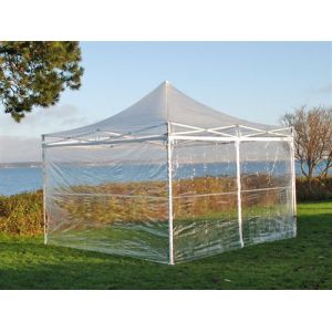 Dancover Tente pliante Chapiteau pliable Tonnelle pliante Barn pliant FleXtents PRO 3x3m Transparent, avec 4 cotés