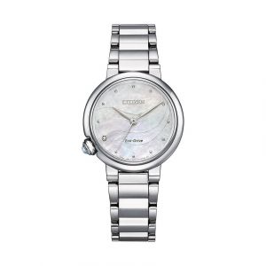 Citizen Montre Femmes - Eco-Drive - Analogique - Bracelet Acier inoxydable Argent - EM0910-80D
