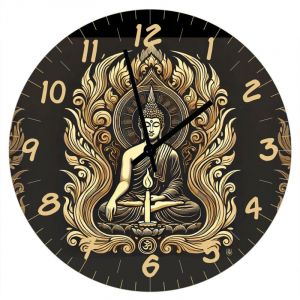Horloge en verre méditation de bouddha 29 cm