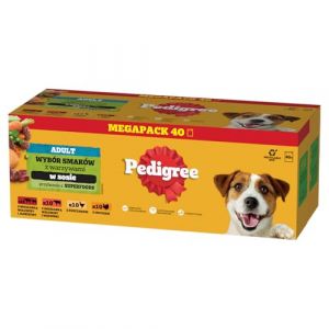 Pedigree Nourriture humide pour chien adulte, Multipack, Sélection mixte avec légumes, en sauce 40x100 g