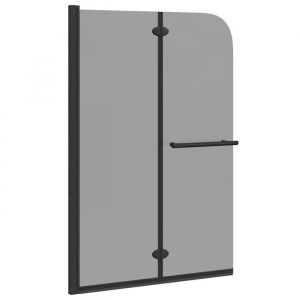 VidaXL Paroi de douche pliante - 120x140 cm - Noir - Verre tremp&eacute; - R&eacute;glable en largeur - Pivotable