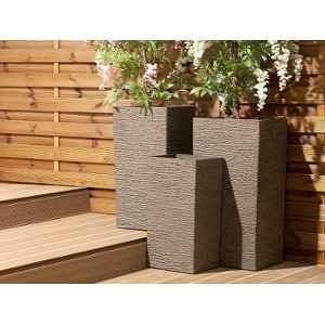 Beliani Petit cache-pot marron rectangulaire Gaza