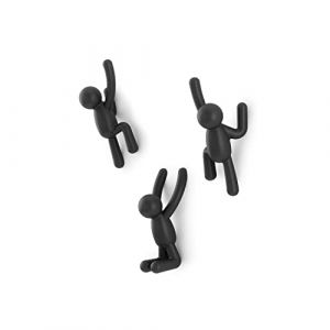 Image de Umbra Buddy Hooks. Crochets muraux Buddy - Porte-manteau décoratif. lot de 3 patères murales. Noirs