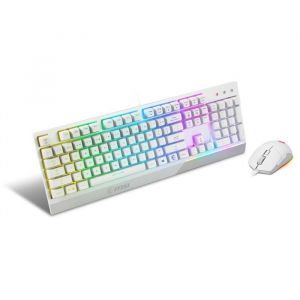 MSI Vigor GK30 Combo Clavier Gaming Mécanique RGB Blanc Disposition Italienne + Souris 5000DPI