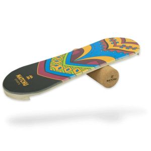 Matchu Sports - Balancierbrett + Rolle - Balance Board - aus Holz - 73x25x3 cm