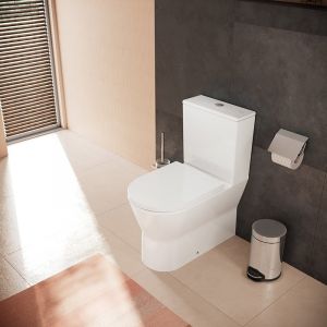 Hansgrohe EluPura Original S Cuvette au sol avec réservoir de chasse attenant avec AquaChannel Flush, avec abattant WC, 60205450,