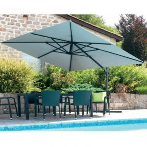 Homemaison Parasol LuxeKing aluminium à mât déporté 4mx3m Ozalide Perle