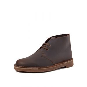 Clarks Desert Boot Bushacre 3, Bottine Chukka Homme, L&eacute;a Brun fonc&eacute;, 42.5 EU