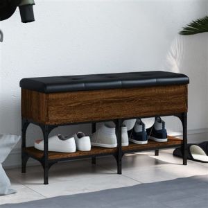 VidaXL Banc À Chaussures Chêne Marron 82x32x45 Cm Bois D'ingénierie