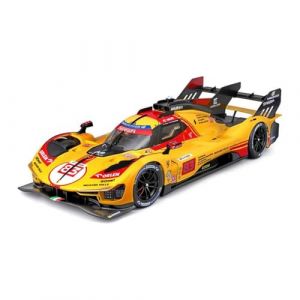 Bburago Ferrari 499P LMH 2024#83 Jaune - Voiture Miniature métal 1/43 - Modèle Officiel Ferrari Signature - Détails réalistes - Edition Collector Ferrari Le Mans Hypercar