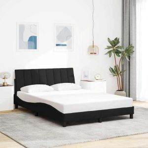 VidaXL Cadre de lit sans matelas Hanko noir 140x190 cm tissu