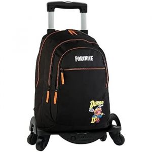 FORTNITE Sac &agrave; Dos Scolaire Durrr + Chariot Toybags avec 4 Roues pivotantes, Mixte Enfant, Multicolore, L