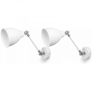 Beliani Set de 2 lampes murales blanches et argentées MISSISSIPPI M