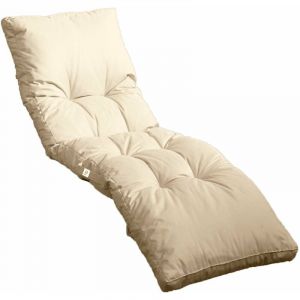 Image de Coussin pour bain de soleil en polyester 185 x55cm beige clair