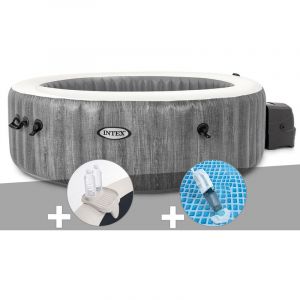Image de Intex Kit spa gonflable PureSpa Baltik rond Bulles 6 places + Porte-verre + Aspirateur