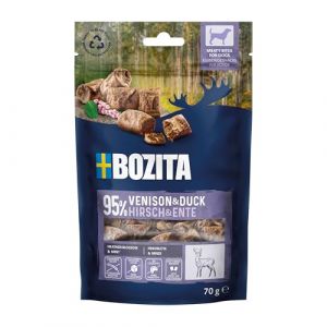 Bozita Meaty Friandises pour Chien avec 95% de cerf et de Canard &ndash; 70 g de friandises pour Chien sans c&eacute;r&eacute;ales sans Poulet ni glyc&eacute;rine &ndash; D&eacute;licieux friandises pour Chiens Lors de l'entra&icirc;nement