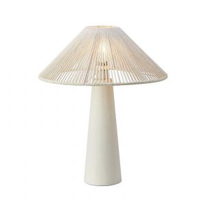 Markslojd Lampe à poser Favoro, crème, hauteur 50 cm, céramique, textile