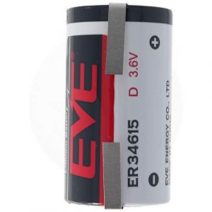 Eve ER34615 DS Num&eacute;ro de fabrication: ER34615DS 3,6 Volt 19000mAh avec cosses &agrave; souder en forme de U