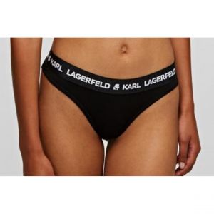 Karl Lagerfeld Logo Thong Tangas, Noir, M Femme