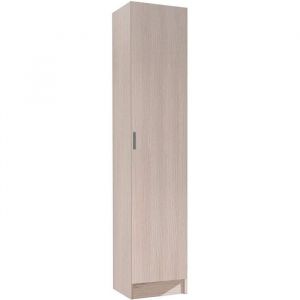 Image de Pegane Armoire Colonne de rangement avec 1 porte et 4 étagères, coloris chêne - hauteur 180 cm x longueur 37 cm x profondeur 37 cm