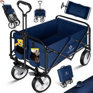 Kesser - Bollerwagen pliable Chariot à main Chariot de transport Chariot pour appareils incl. 2 poches filet & Cover pliable pneus pvc jusqu'à 80 kg