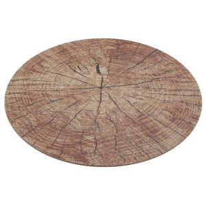 Ruedelafete Set de table Tronc rond photoprint en bois 38cm, foncé