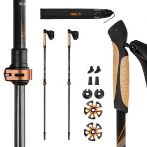 B&acirc;ton de marche nordique en fibre de carbone NILS NW8613 Kije