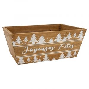 Aubry Gaspard Corbeille rectangulaire en pin Joyeuses F&ecirc;tes