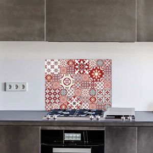 Signaletique.biz France - Crédence cuisine en aluminium - Pose autocollante redmonky 90 x 70 Rouge