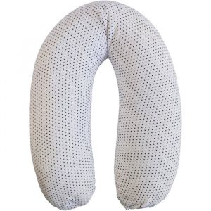 Candide Coussin De Maternit&eacute; Et D'allaitement U - Jersey &Eacute;toiles Blanc/Navy, Microbilles