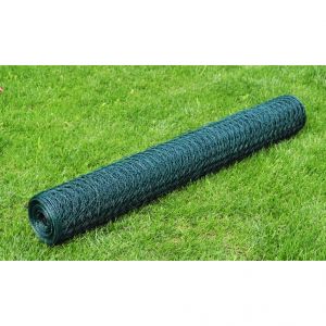 VidaXL 140414 - Grillage plastifié à mailles hexagonales 1 x 25 m - 1,1 mm d'épaisseur