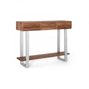 Décoration d'Autrefois Console en bois d'acacia naturel et métal