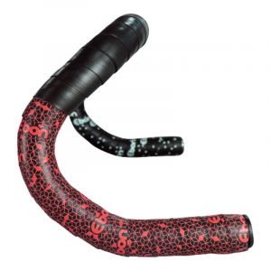 E'newton Ruban de guidon cintre ebon noir degrade rouge avec bouchons confortable epaisseur 2 6mm
