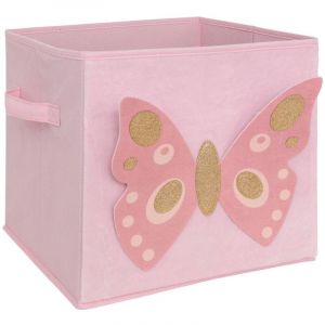 Atmosphera Boîte de rangement enfant papillon Joey rose 29x29cm créateur d'intérieur