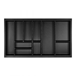 Orga-Box Junker Slim Range-couverts 825 x 476 mm gris lave structure perlée pour armoires de cuisine de 90 cm