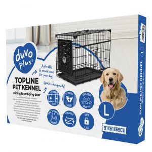 Cage de transport pour chien fer porte coulissante et pliante Duvoplus Topline