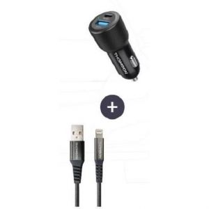 Thomson Pack chargeur + câble - Chargeur de voiture 60 W - Câble USB-A vers L 3A