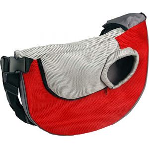 Flamingo Sac Kangourou pour Chien Rouge/Gris 50 x 14 x 30